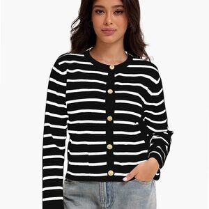 Striped Black and White Women's Sweater